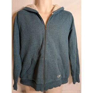 L.L. Bean Teal Blue Full-Zip Sherpa-Lined Hoodie